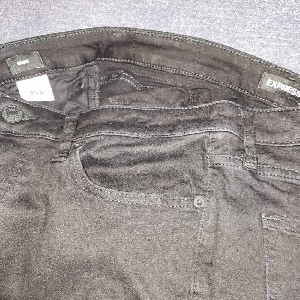 Express Men Black Hyper Stretch Straight Jeans Si… - image 5
